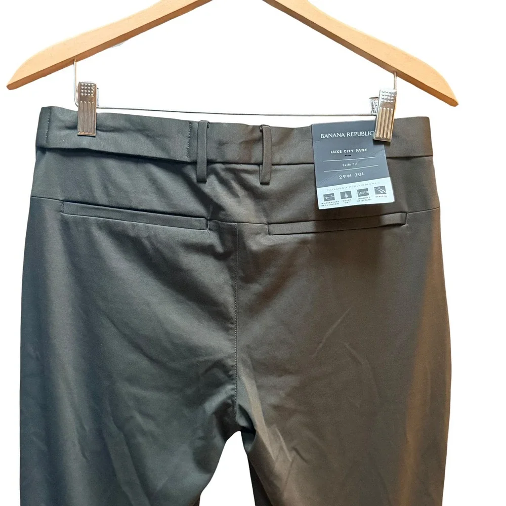 Banana Republic Pants Mens 29x30 Olive Luxe City Pant Slim Core Temp Chino
